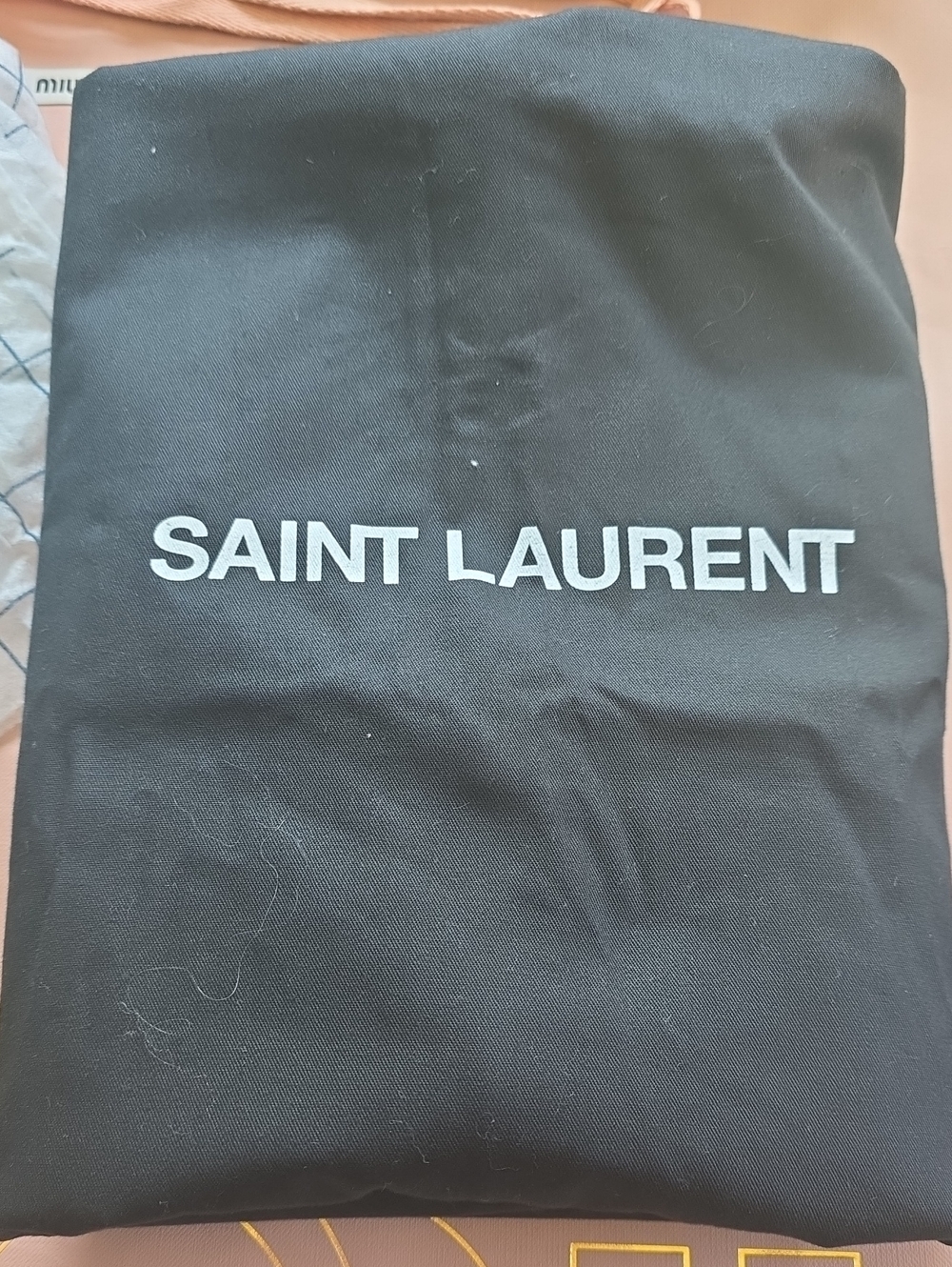 Saint Laurent New Black Garment Bag with White Logo
